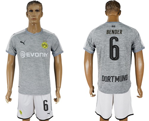 Dortmund #6 Bender Grey Soccer Club Jersey